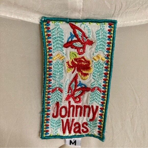Johnny Was Motley Intricate Tonal Embroidered Kimono Jacket Cream Size M - L - Picture 16 of 16